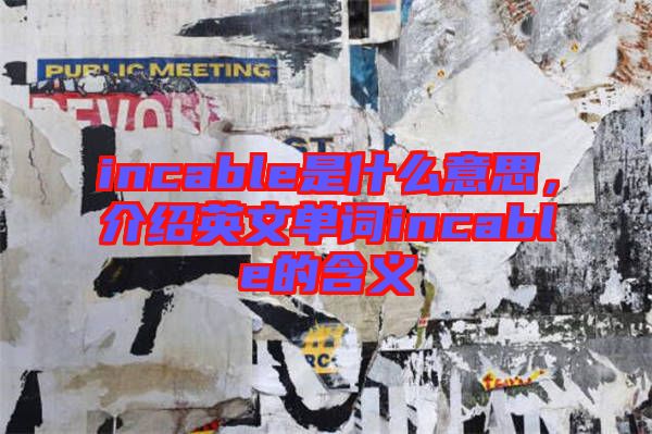 incable是什么意思，介紹英文單詞incable的含義