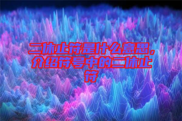 二休止符是什么意思，介紹符號中的二休止符