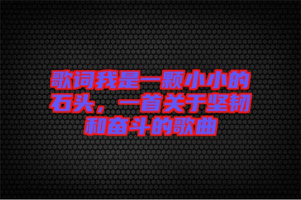 歌詞我是一顆小小的石頭，一首關于堅韌和奮斗的歌曲