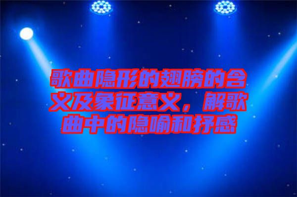 歌曲隱形的翅膀的含義及象征意義，解歌曲中的隱喻和抒感