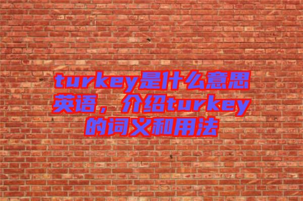 turkey是什么意思英語，介紹turkey的詞義和用法