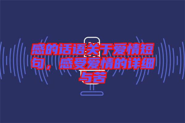 感的話語關(guān)于愛情短句，感受愛情的詳細(xì)與苦