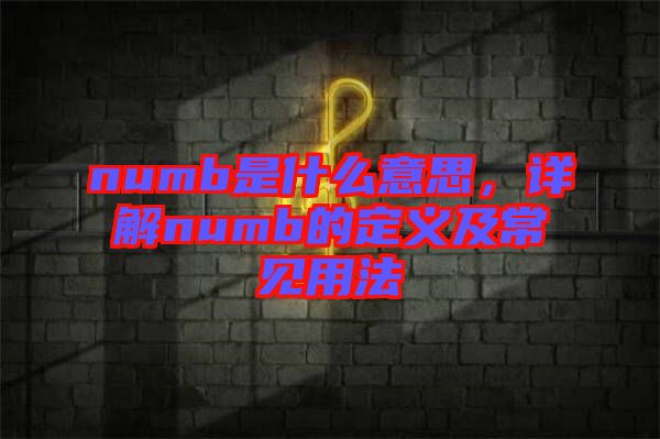 numb是什么意思，詳解numb的定義及常見用法