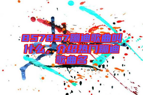 857857蹦迪歌曲叫什么，介紹熱門(mén)蹦迪歌曲名