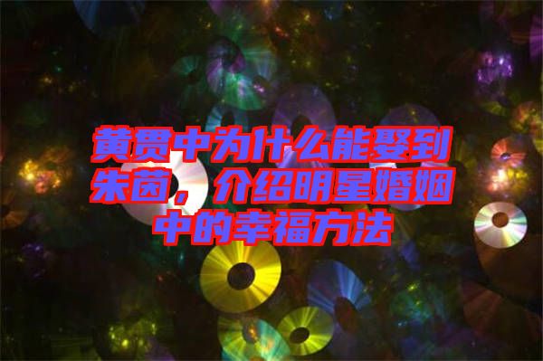 黃貫中為什么能娶到朱茵，介紹明星婚姻中的幸福方法