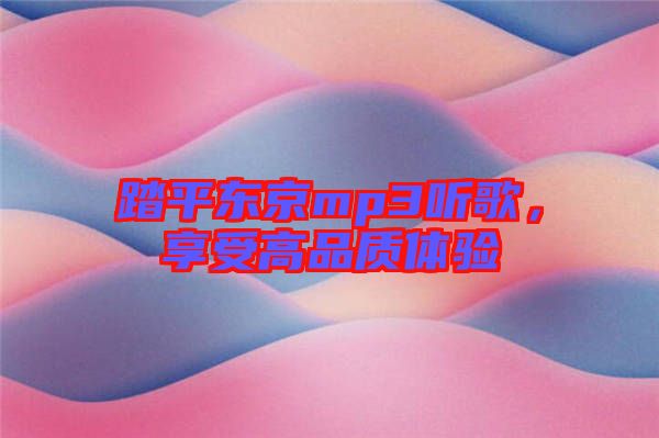 踏平東京mp3聽歌，享受高品質(zhì)體驗(yàn)