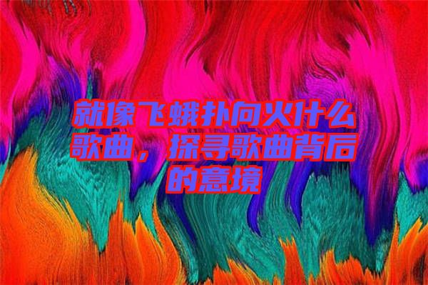 就像飛蛾撲向火什么歌曲，探尋歌曲背后的意境