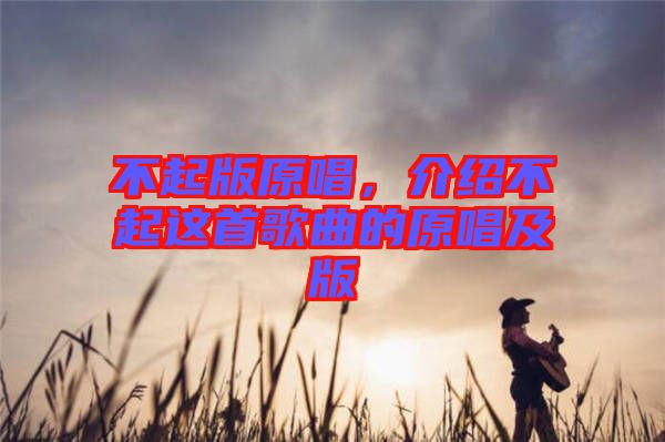 不起版原唱，介紹不起這首歌曲的原唱及版