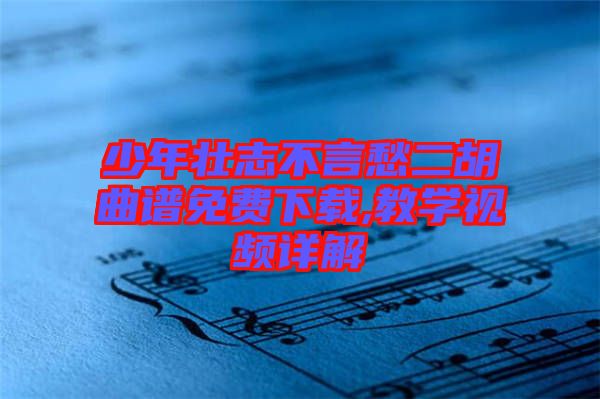 少年壯志不言愁二胡曲譜免費下載,教學視頻詳解