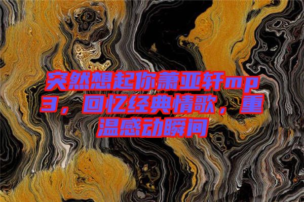 突然想起你蕭亞軒mp3，回憶經(jīng)典情歌，重溫感動瞬間