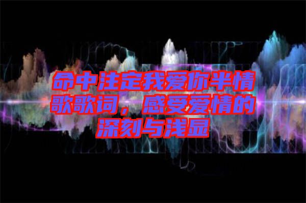 命中注定我愛你半情歌歌詞，感受愛情的深刻與淺顯