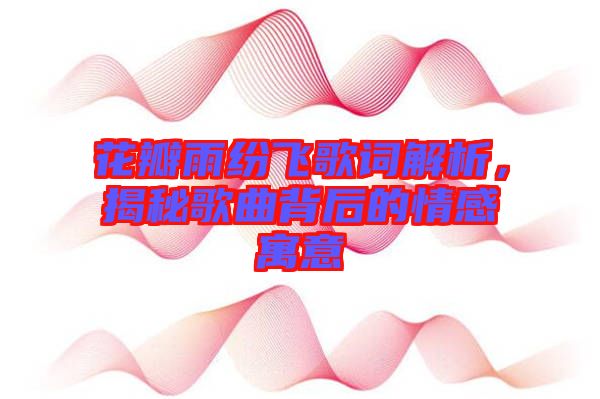 花瓣雨紛飛歌詞解析，揭秘歌曲背后的情感寓意