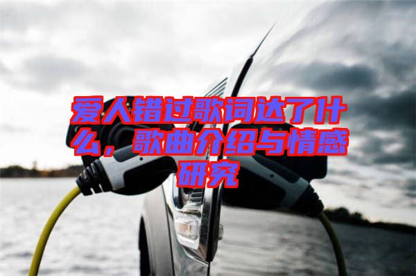 愛人錯過歌詞達了什么，歌曲介紹與情感研究