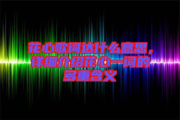 花心歌詞達(dá)什么意思，詳細(xì)介紹花心一詞的多重含義