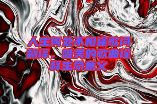 人生何處不相逢歌詞翻譯，唯美的歌曲詮釋生命意義