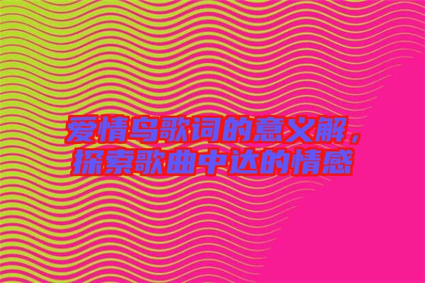 愛情鳥歌詞的意義解，探索歌曲中達(dá)的情感