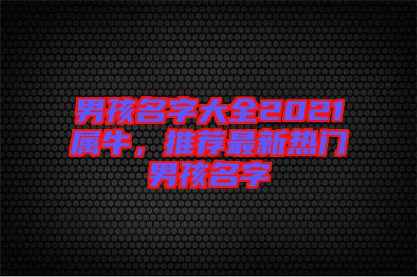 男孩名字大全2021屬牛，推薦最新熱門(mén)男孩名字