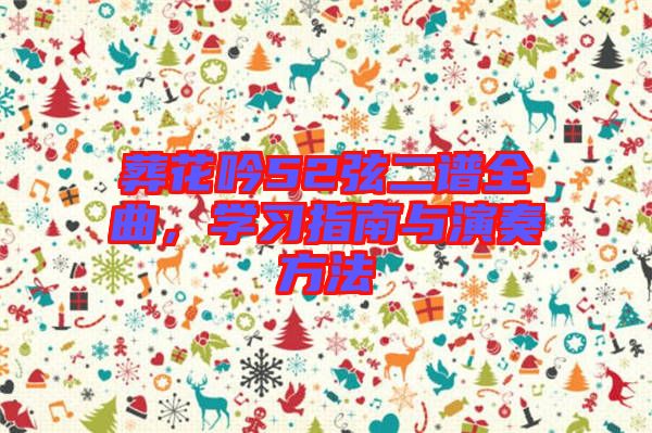 葬花吟52弦二譜全曲，學(xué)習(xí)指南與演奏方法