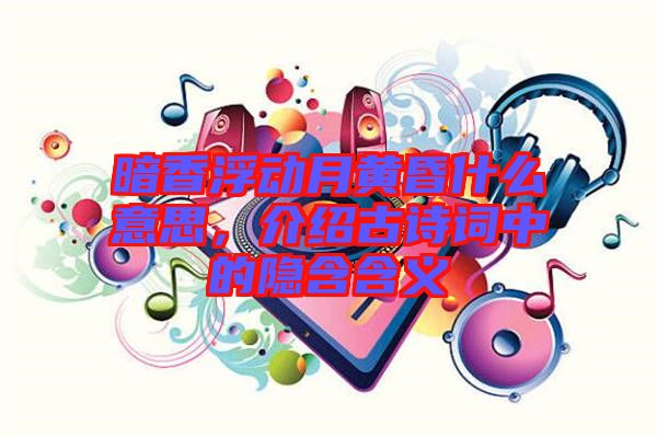 暗香浮動(dòng)月黃昏什么意思，介紹古詩詞中的隱含含義