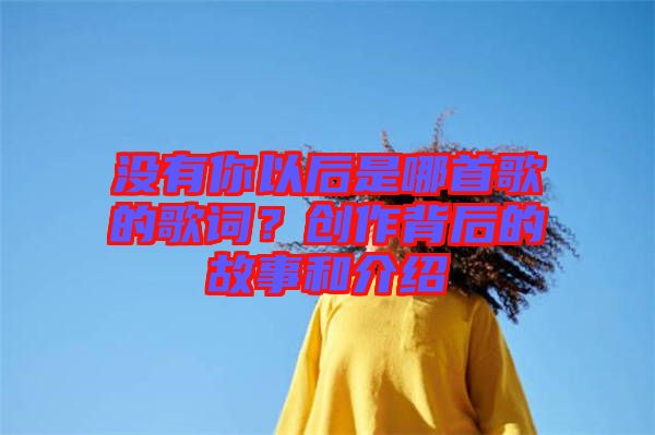 沒有你以后是哪首歌的歌詞？創(chuàng)作背后的故事和介紹