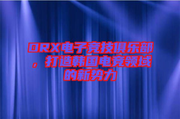 DRX電子競(jìng)技俱樂(lè)部，打造韓國(guó)電競(jìng)領(lǐng)域的新勢(shì)力