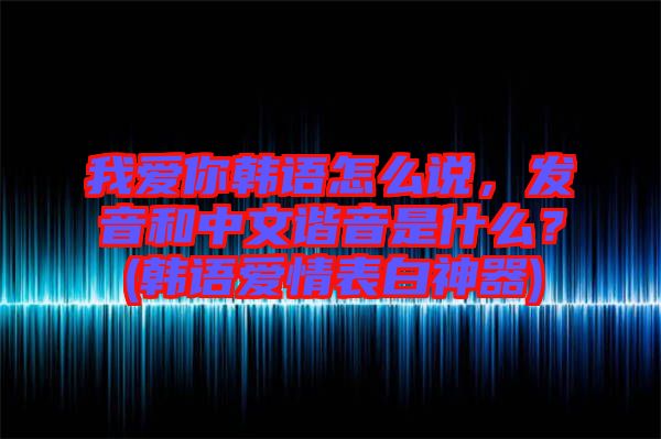 我愛你韓語怎么說，發(fā)音和中文諧音是什么？(韓語愛情表白神器)