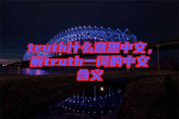 truth什么意思中文，解truth一詞的中文含義