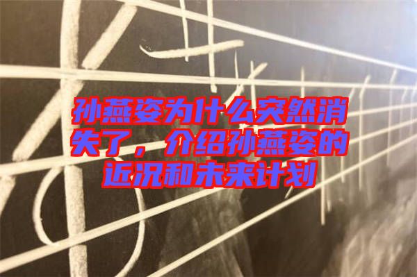 孫燕姿為什么突然消失了，介紹孫燕姿的近況和未來計劃