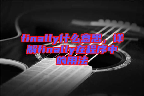 finally什么意思，詳解finally在程序中的用法