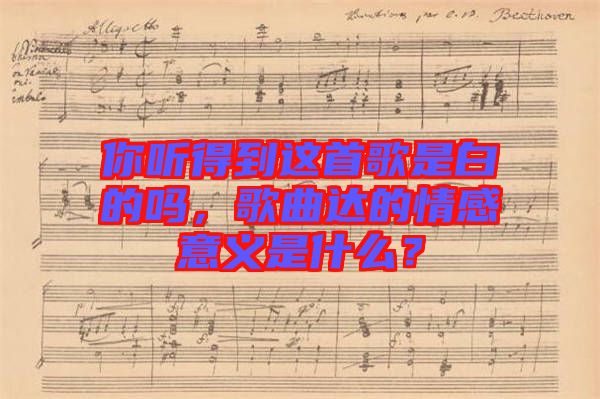 你聽得到這首歌是白的嗎，歌曲達(dá)的情感意義是什么？