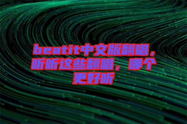 beatit中文版翻唱，聽聽這些翻唱，哪個更好聽