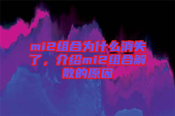 mi2組合為什么消失了，介紹mi2組合解散的原因