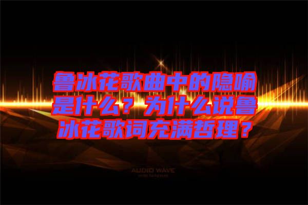 魯冰花歌曲中的隱喻是什么？為什么說魯冰花歌詞充滿哲理？