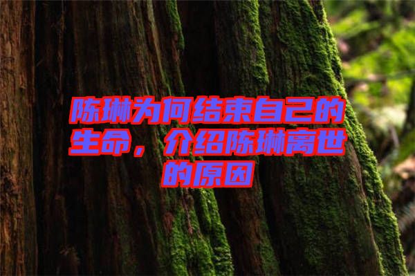 陳琳為何結(jié)束自己的生命，介紹陳琳離世的原因