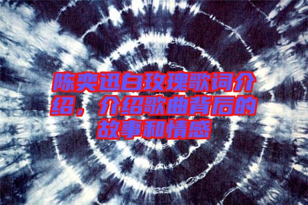 陳奕迅白玫瑰歌詞介紹，介紹歌曲背后的故事和情感