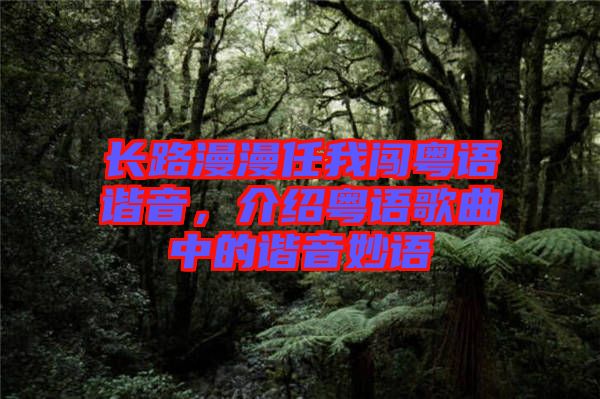 長(zhǎng)路漫漫任我闖粵語(yǔ)諧音，介紹粵語(yǔ)歌曲中的諧音妙語(yǔ)