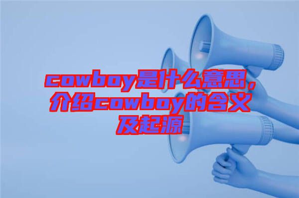 cowboy是什么意思，介紹cowboy的含義及起源